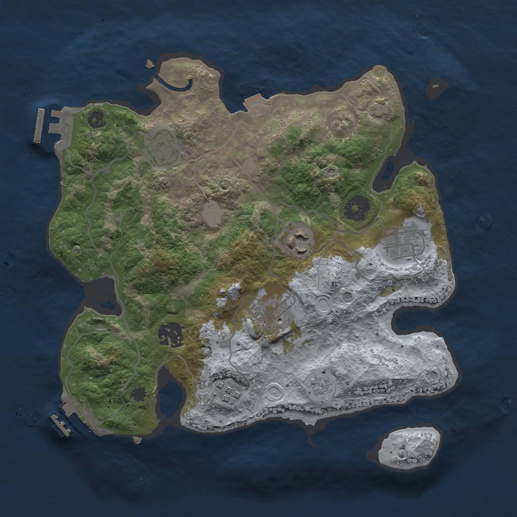 Rust Map: Procedural Map, Size: 3000, Seed: 13125, 13 Monuments