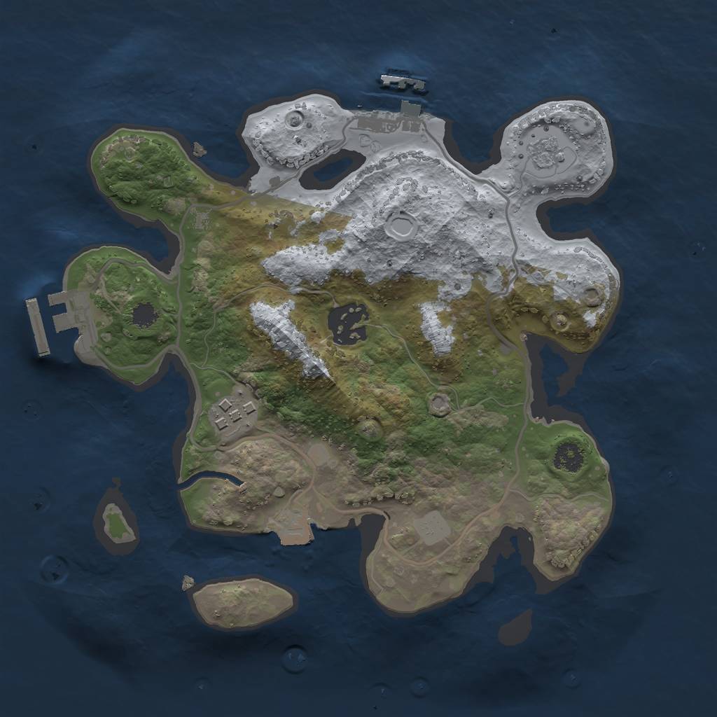 Rust Map: Procedural Map, Size: 2500, Seed: 812198902, 8 Monuments