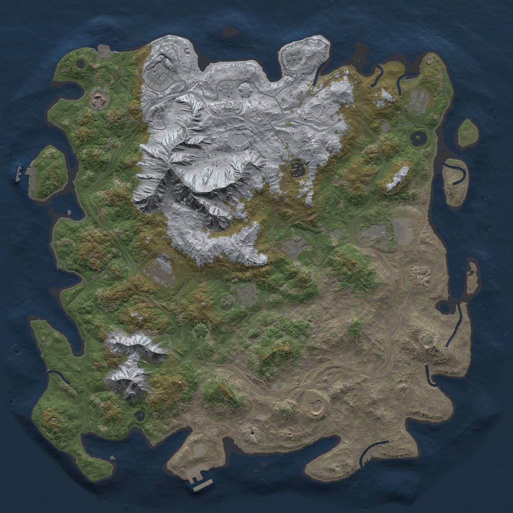 Rust Map: Procedural Map, Size: 5000, Seed: 984835699, 19 Monuments