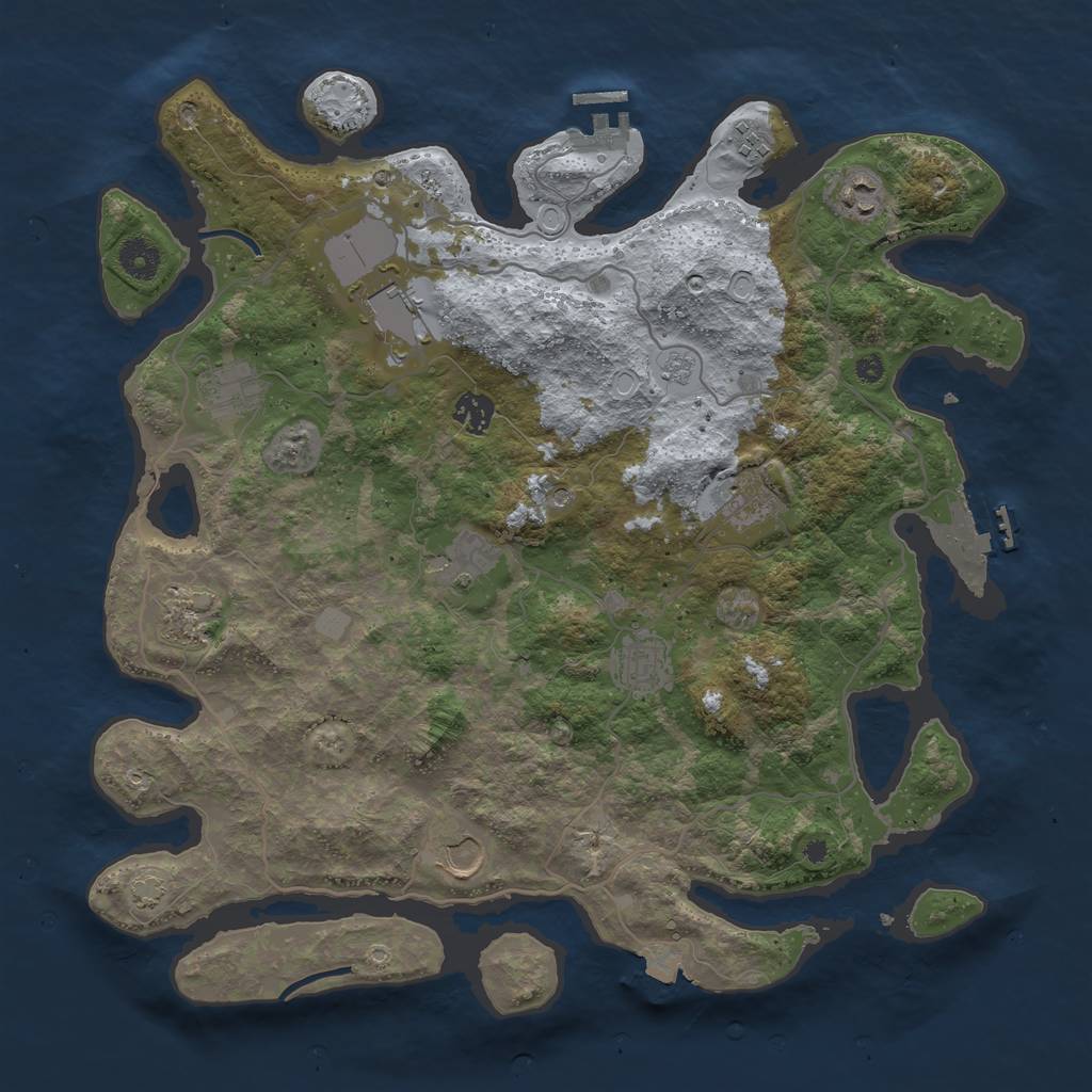Rust Map: Procedural Map, Size: 4000, Seed: 1327274979, 18 Monuments