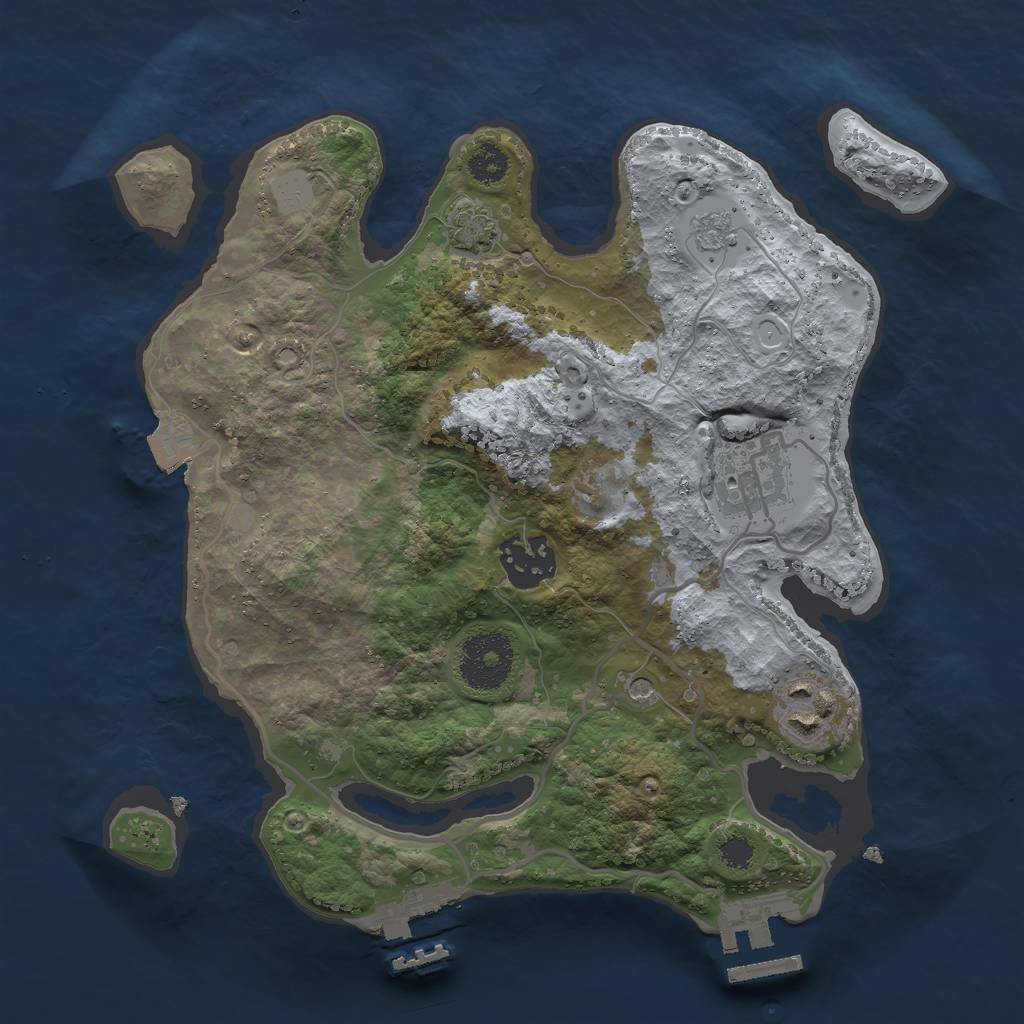 Rust Map: Procedural Map, Size: 2750, Seed: 649250, 11 Monuments