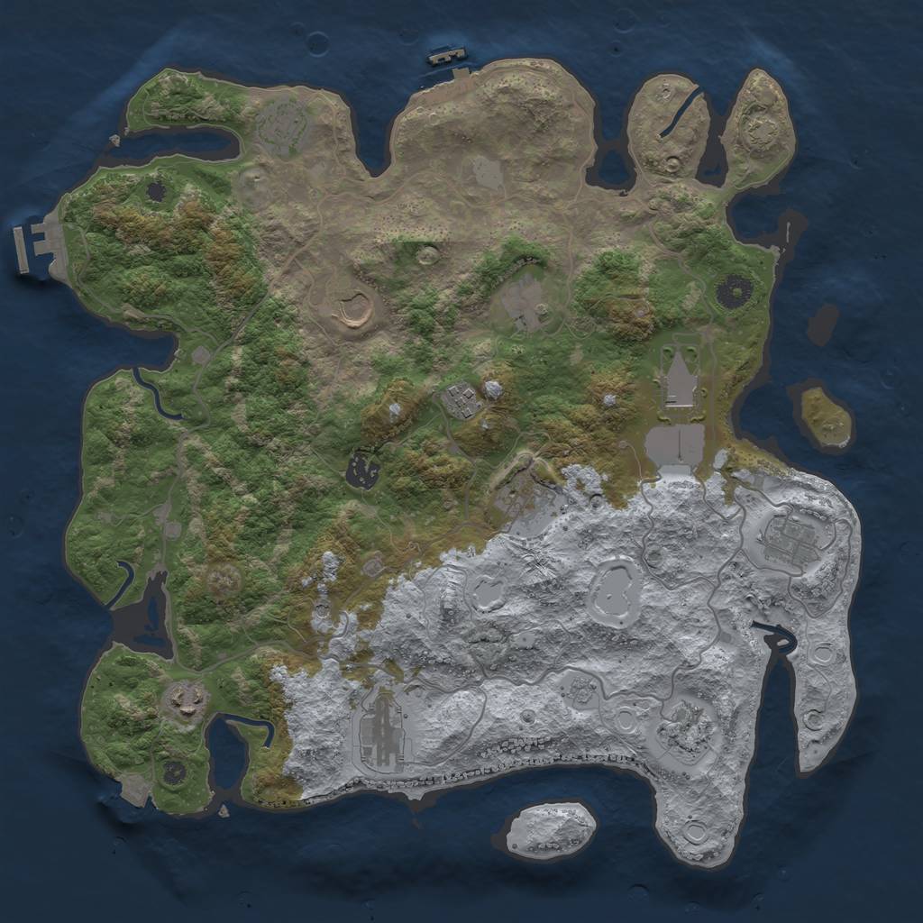Rust Map: Procedural Map, Size: 4000, Seed: 13125, 19 Monuments