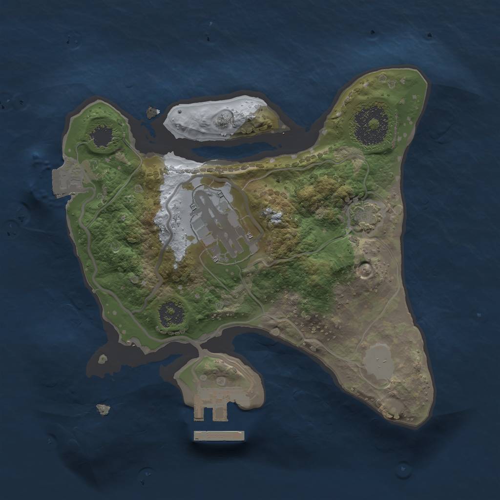 Rust Map: Procedural Map, Size: 2000, Seed: 89531125, 6 Monuments