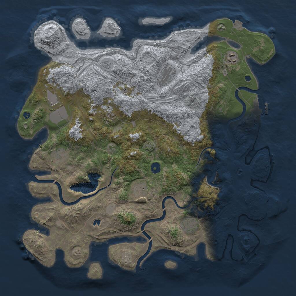 Rust Map: Procedural Map, Size: 4250, Seed: 1490291597, 14 Monuments