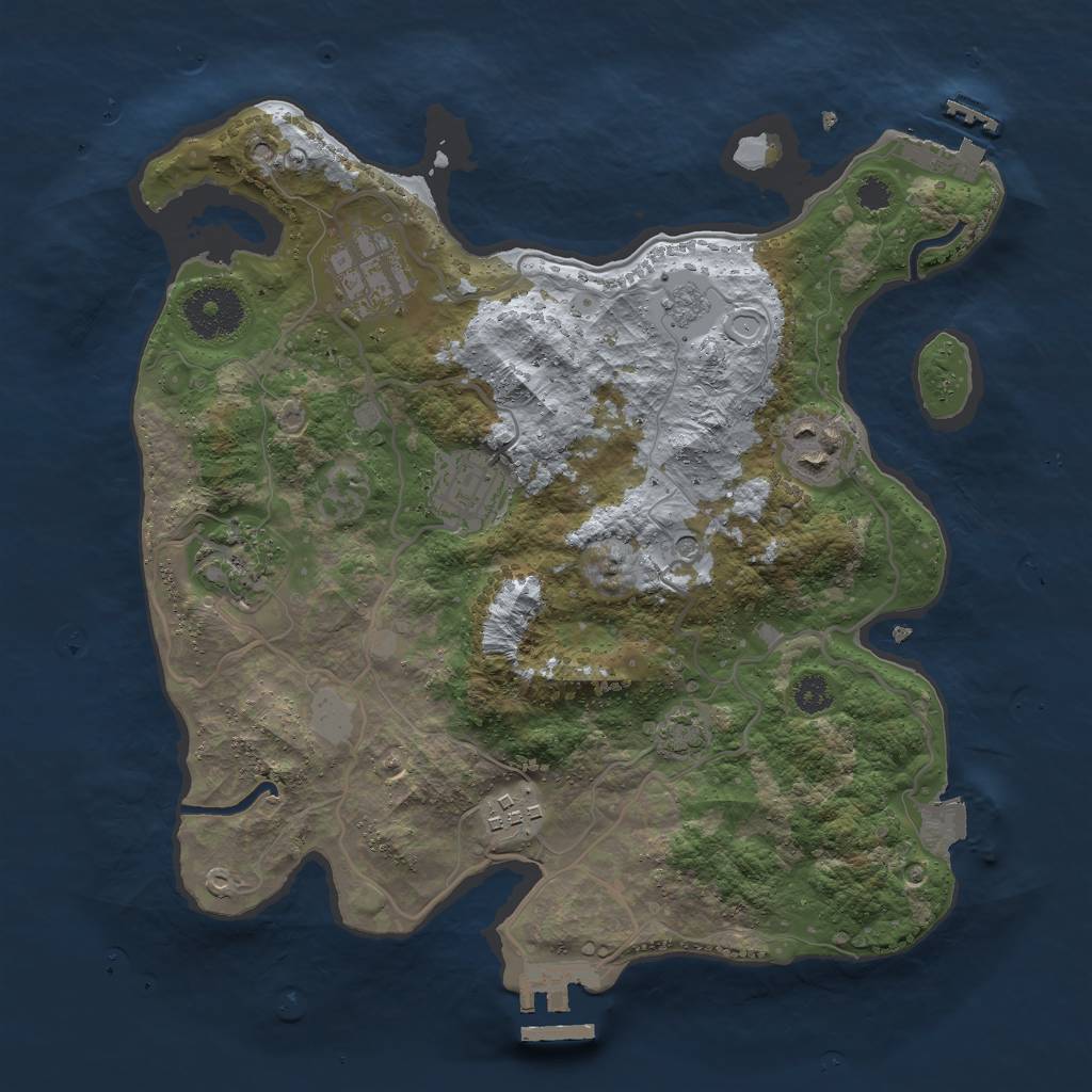 Rust Map: Procedural Map, Size: 3000, Seed: 79969, 13 Monuments