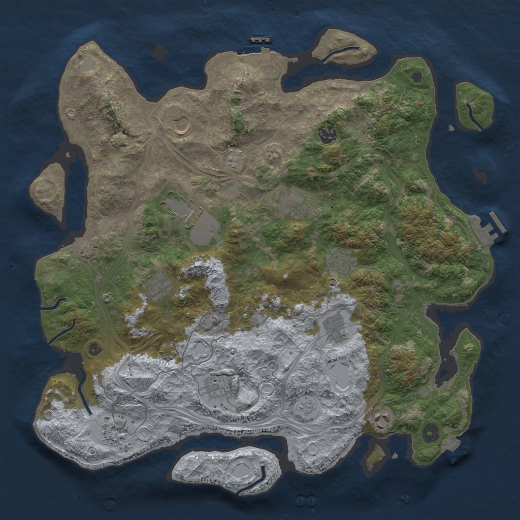 Rust Map: Procedural Map, Size: 4250, Seed: 1173351406, 19 Monuments