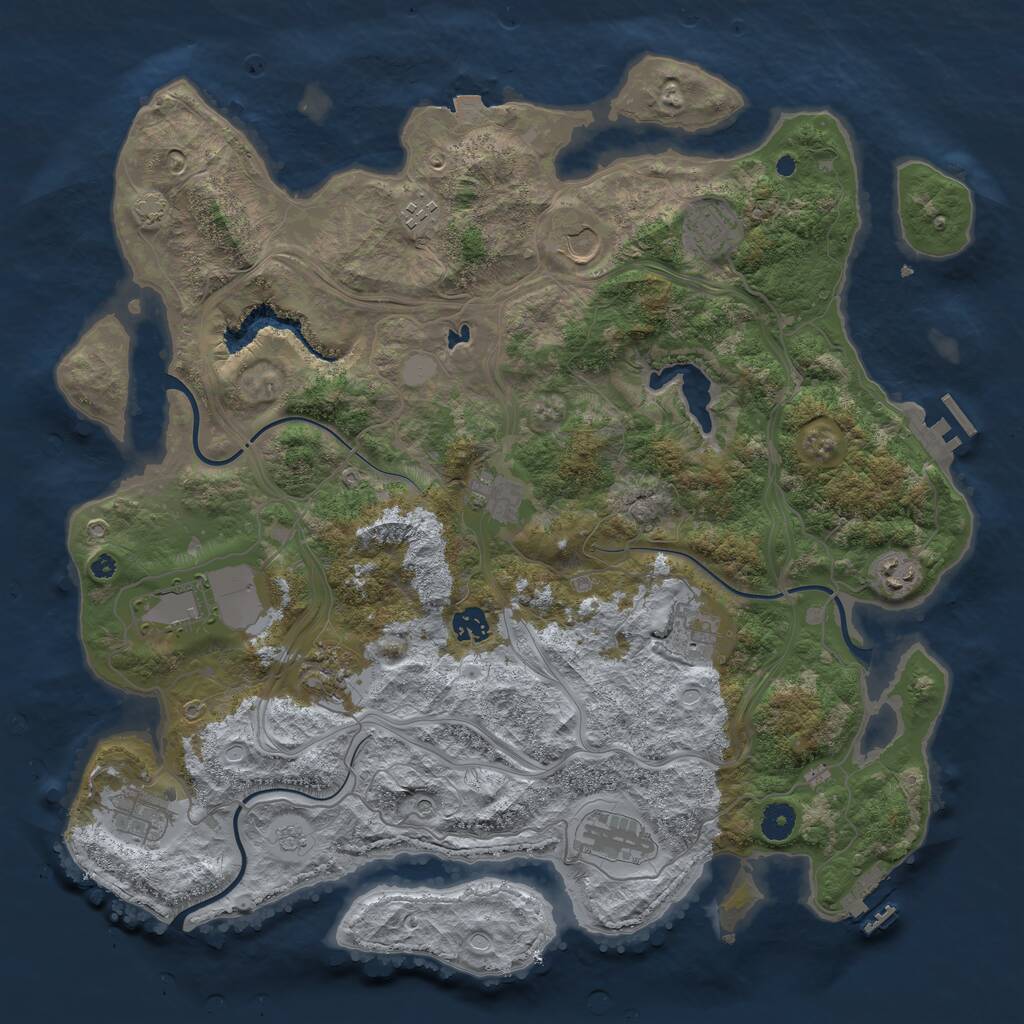 Rust Map: Procedural Map, Size: 4250, Seed: 1173351406, 17 Monuments