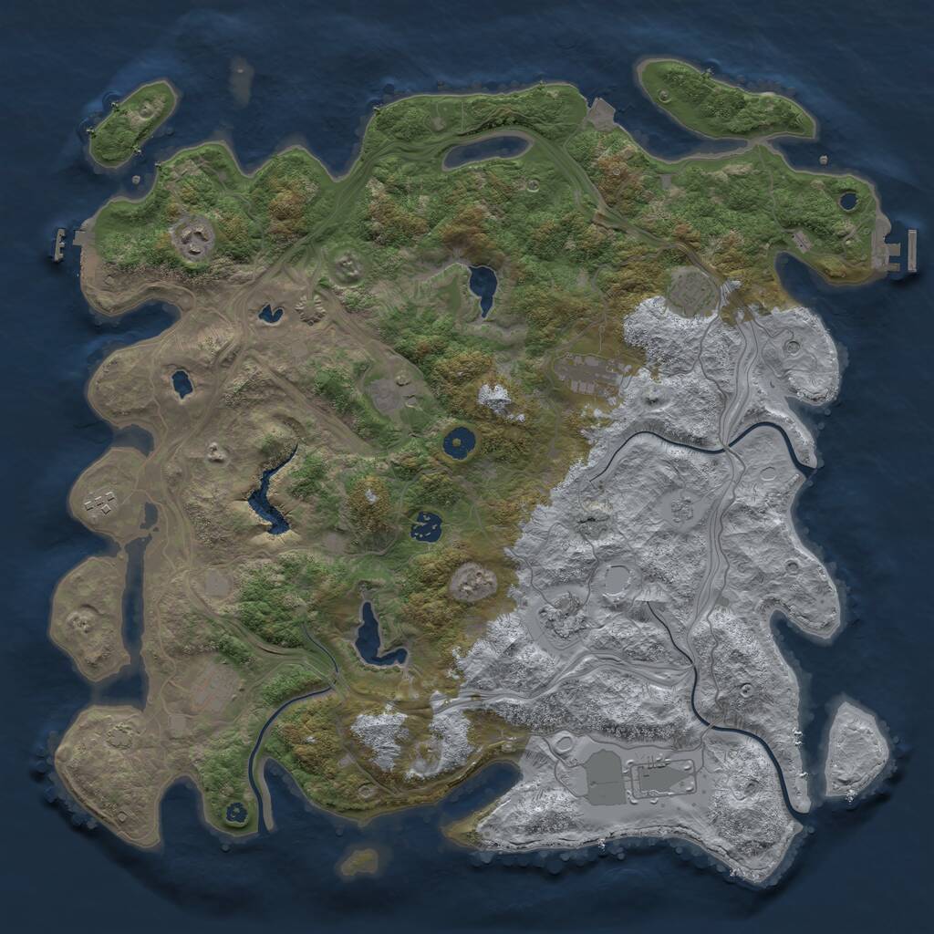 Rust Map: Procedural Map, Size: 4500, Seed: 1348711292, 15 Monuments