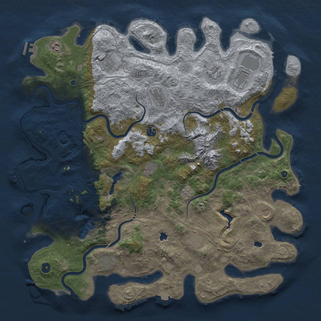 Rust Map: Procedural Map, Size: 5000, Seed: 6699, 17 Monuments