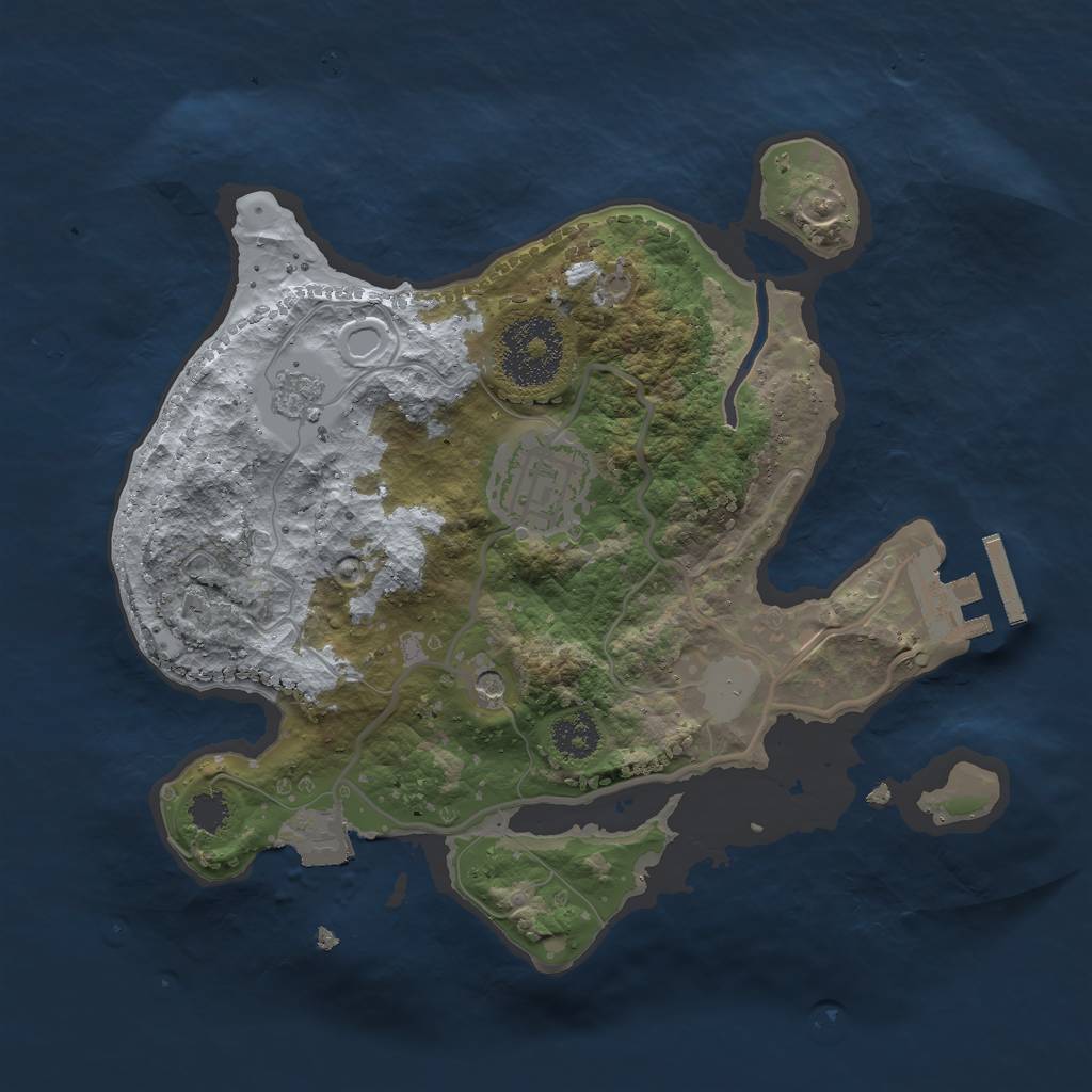 Rust Map: Procedural Map, Size: 2400, Seed: 9561, 7 Monuments