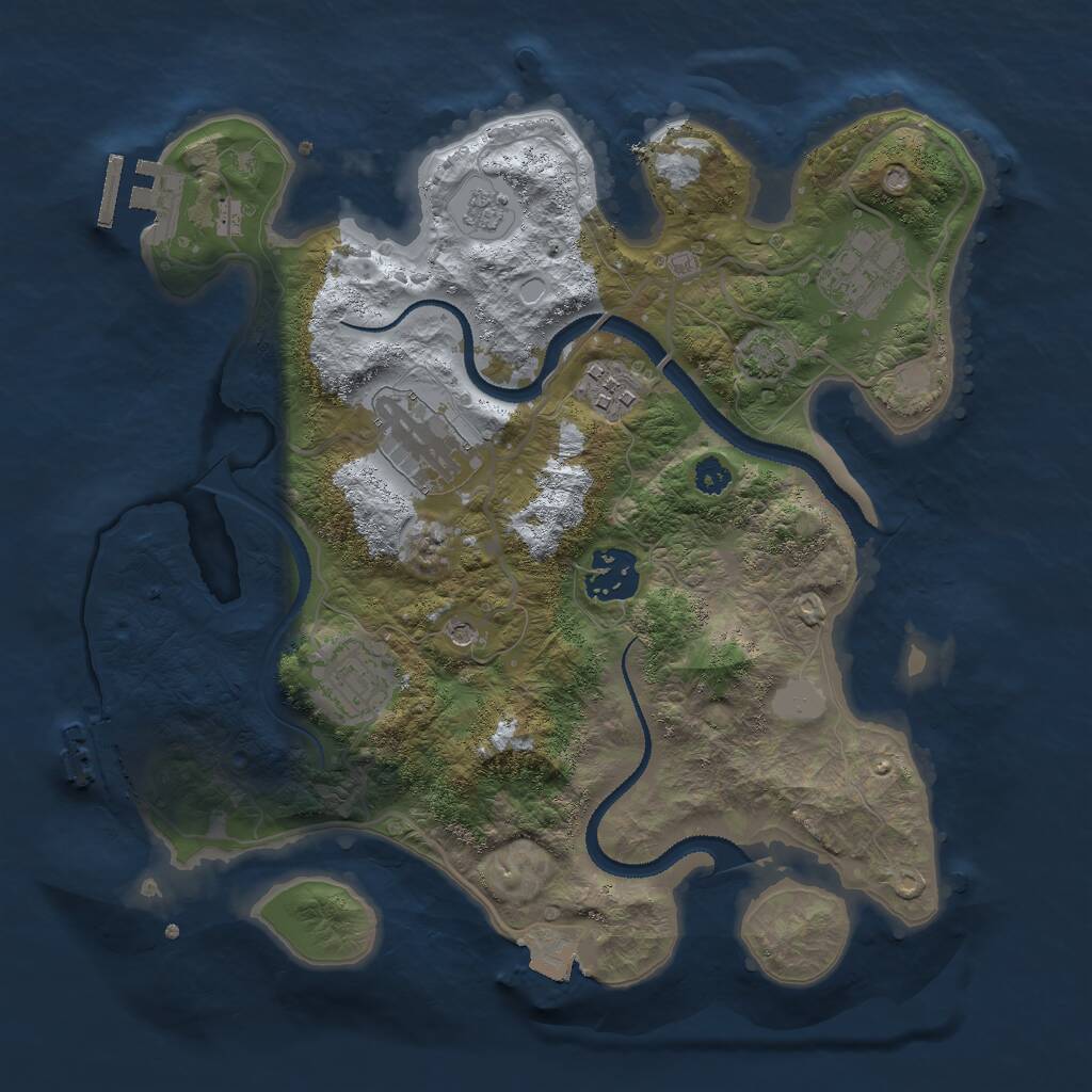 Rust Map: Procedural Map, Size: 3000, Seed: 89531125, 11 Monuments