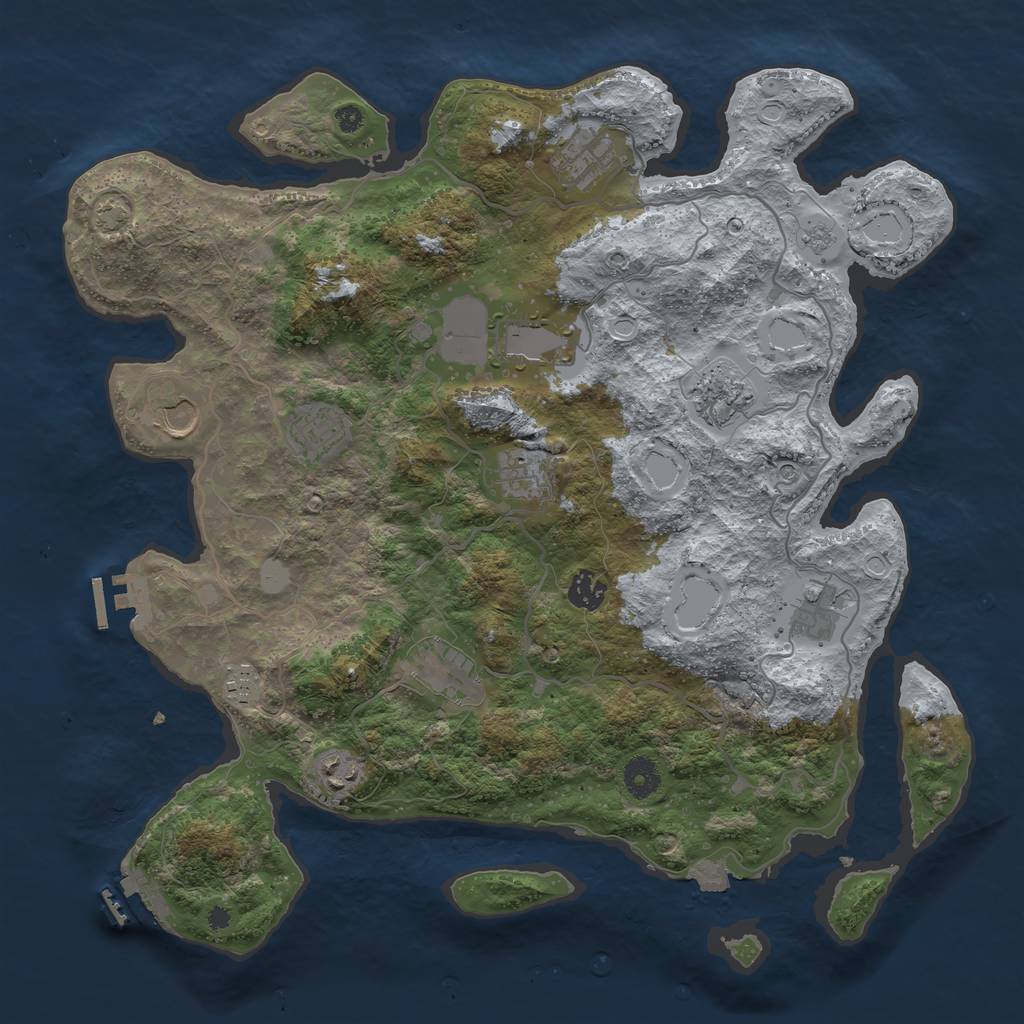 Rust Map: Procedural Map, Size: 4000, Seed: 766462, 19 Monuments