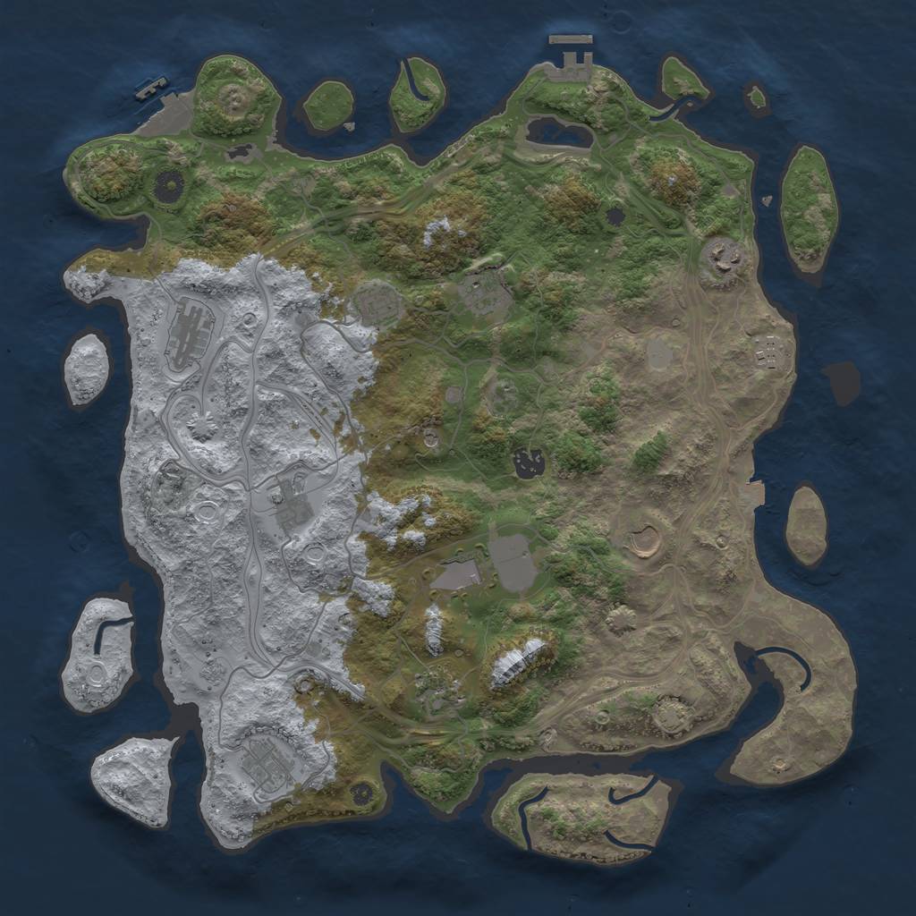 Rust Map: Procedural Map, Size: 4250, Seed: 1038003431, 19 Monuments