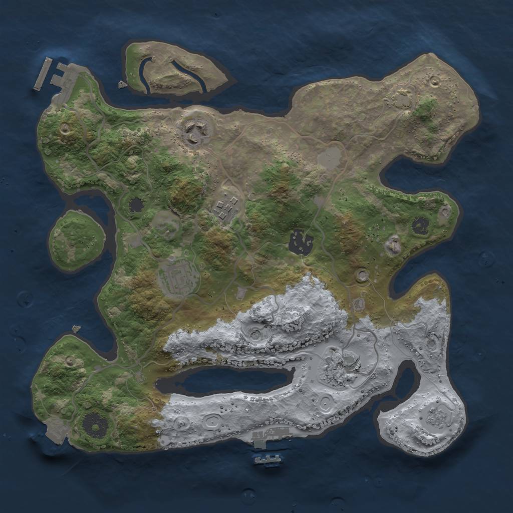 Rust Map: Procedural Map, Size: 3000, Seed: 63471, 13 Monuments