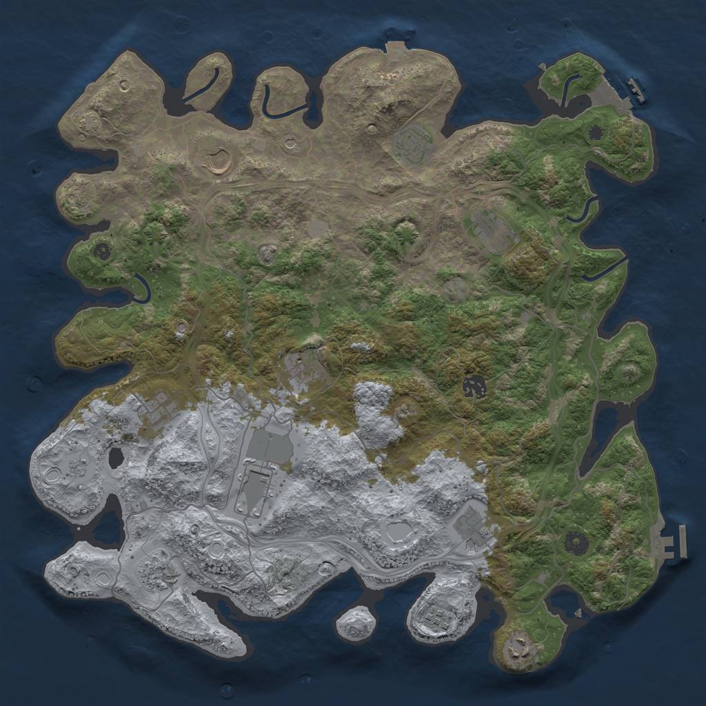 Rust Map: Procedural Map, Size: 4250, Seed: 922437796, 19 Monuments