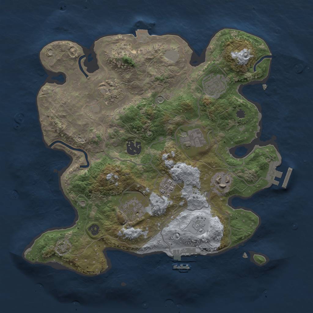 Rust Map: Procedural Map, Size: 3000, Seed: 556096013, 15 Monuments