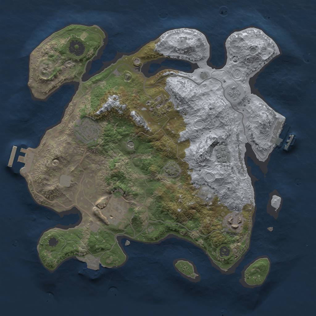 Rust Map: Procedural Map, Size: 3000, Seed: 1848677247, 13 Monuments