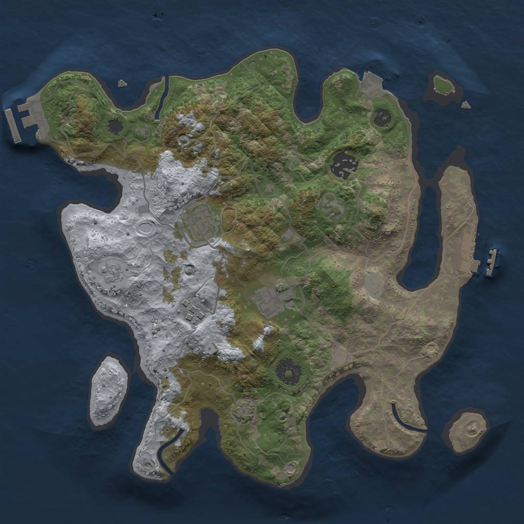 Rust Map: Procedural Map, Size: 3000, Seed: 16021973, 11 Monuments