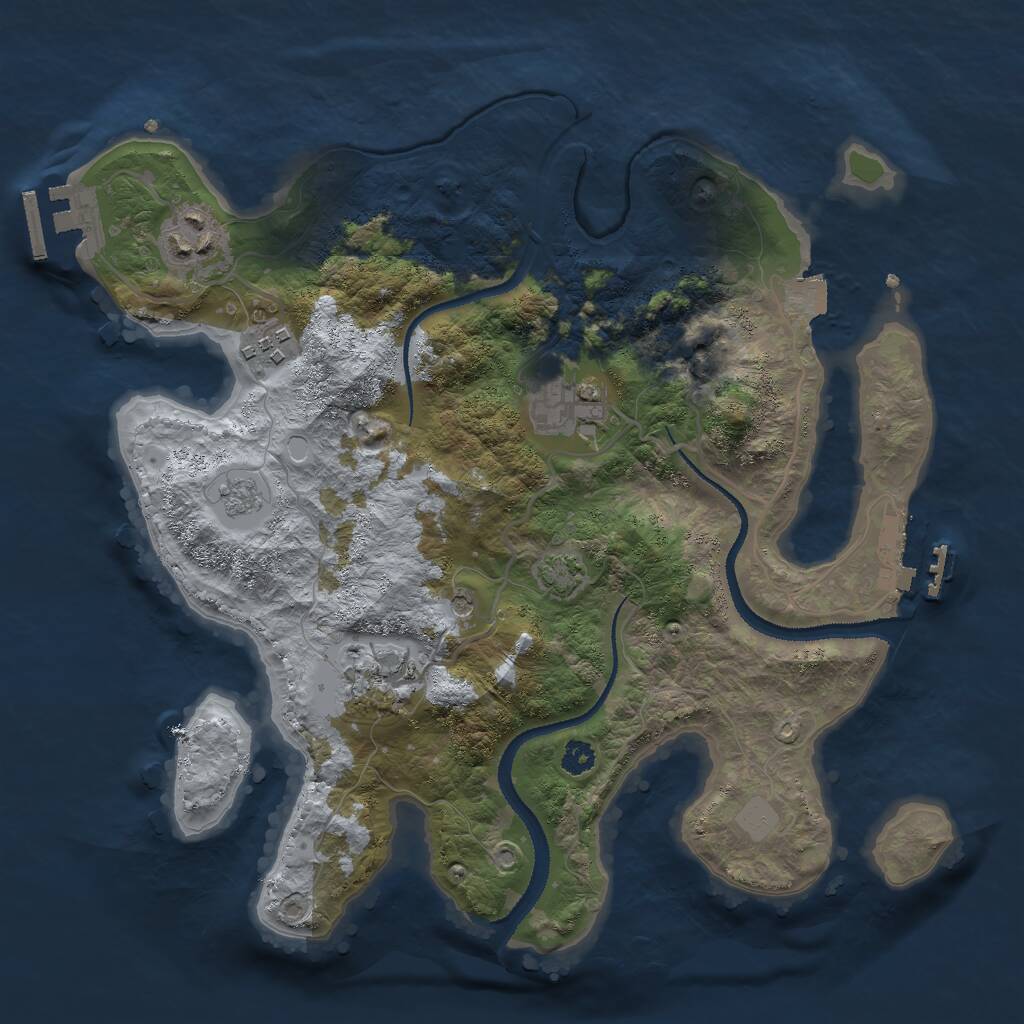 Rust Map: Procedural Map, Size: 3000, Seed: 16021973, 10 Monuments