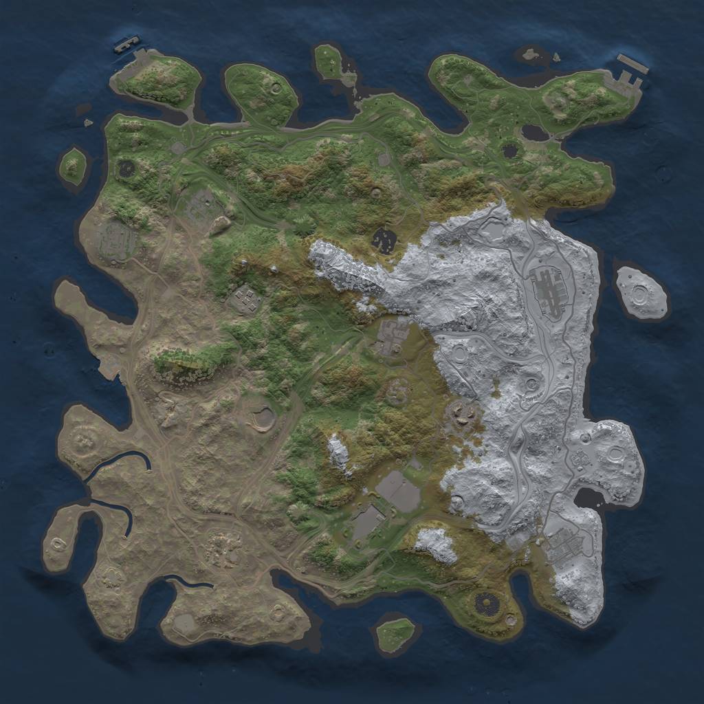 Rust Map: Procedural Map, Size: 4250, Seed: 823407756, 19 Monuments