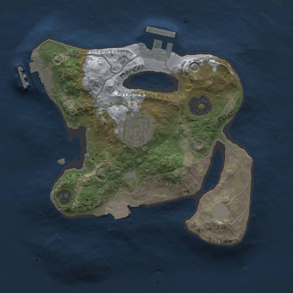 Rust Map: Procedural Map, Size: 2000, Seed: 1406392, 6 Monuments