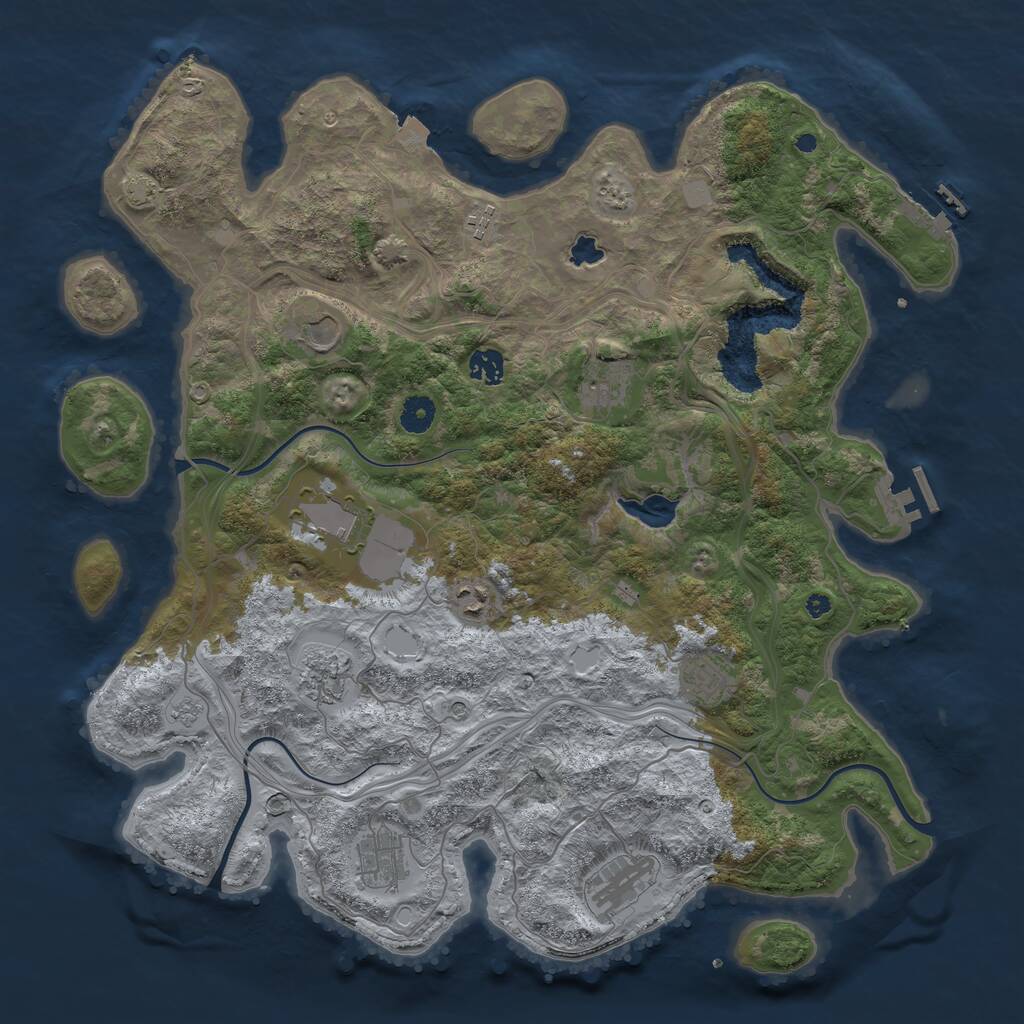Rust Map: Procedural Map, Size: 4250, Seed: 47777, 16 Monuments