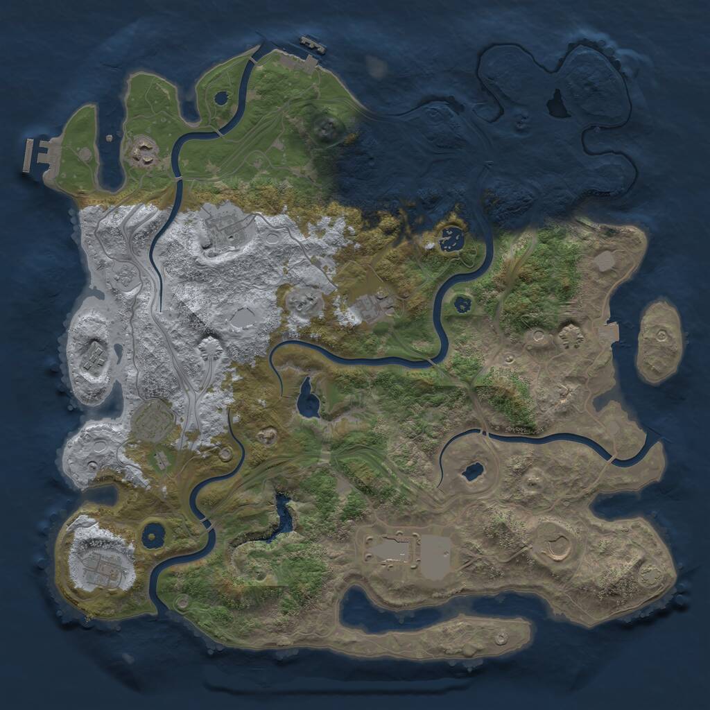 Rust Map: Procedural Map, Size: 4250, Seed: 203445275, 15 Monuments
