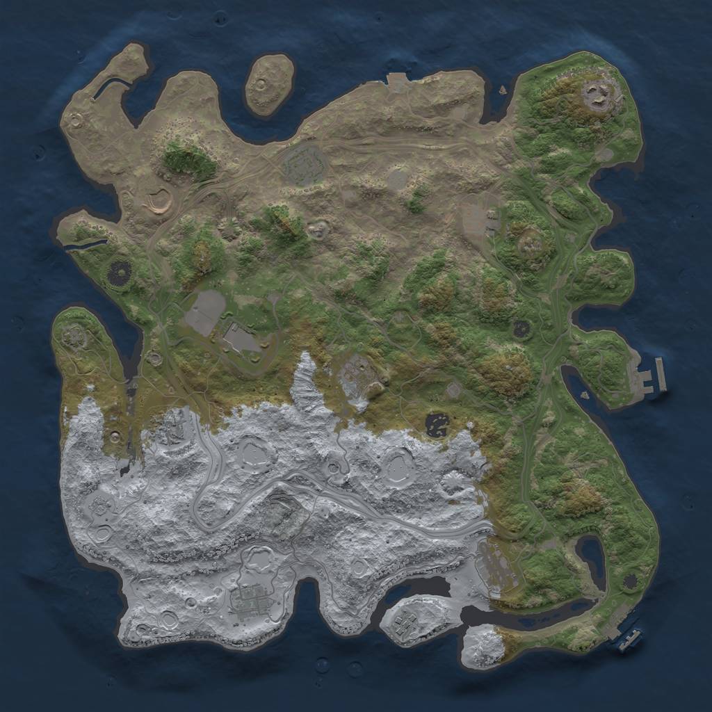 Rust Map: Procedural Map, Size: 4250, Seed: 1643467672, 19 Monuments