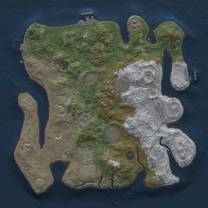 Thumbnail Rust Map: Procedural Map, Size: 3500, Seed: 455089064, 17 Monuments