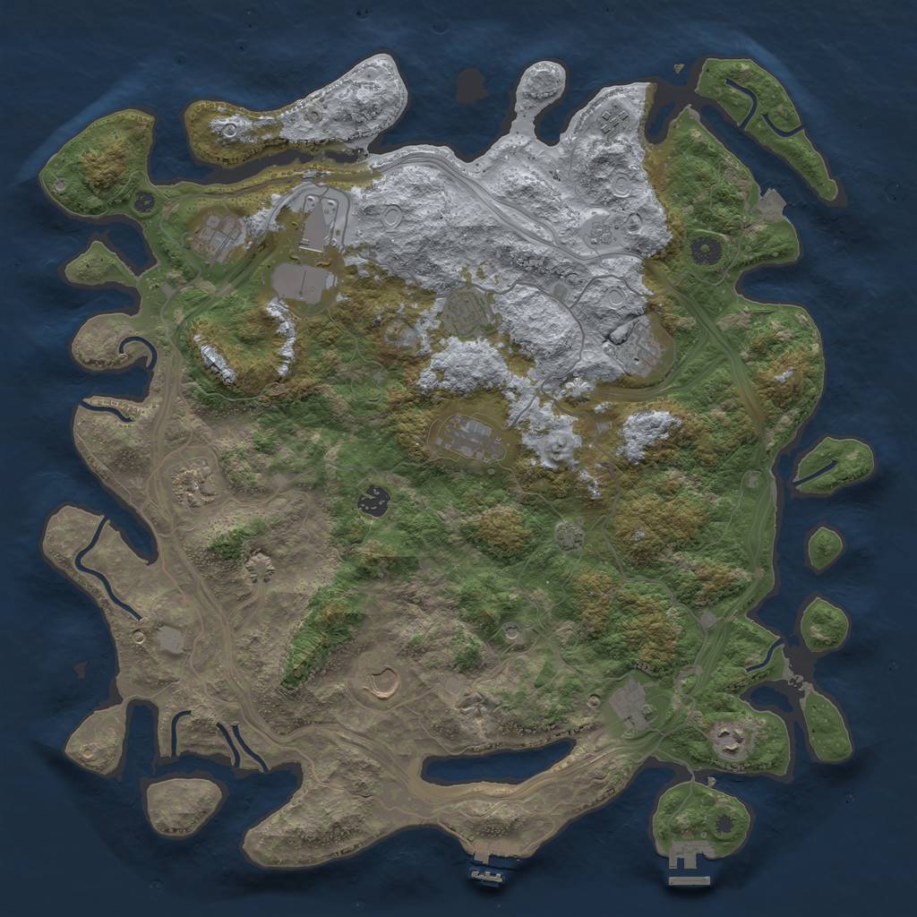 Rust Map: Procedural Map, Size: 4500, Seed: 1973929070, 19 Monuments