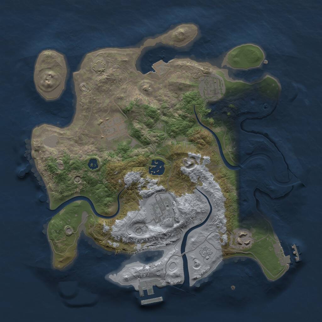 Rust Map: Procedural Map, Size: 3000, Seed: 1323860400, 11 Monuments