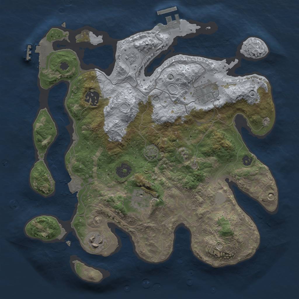 Rust Map: Procedural Map, Size: 3000, Seed: 8359, 12 Monuments