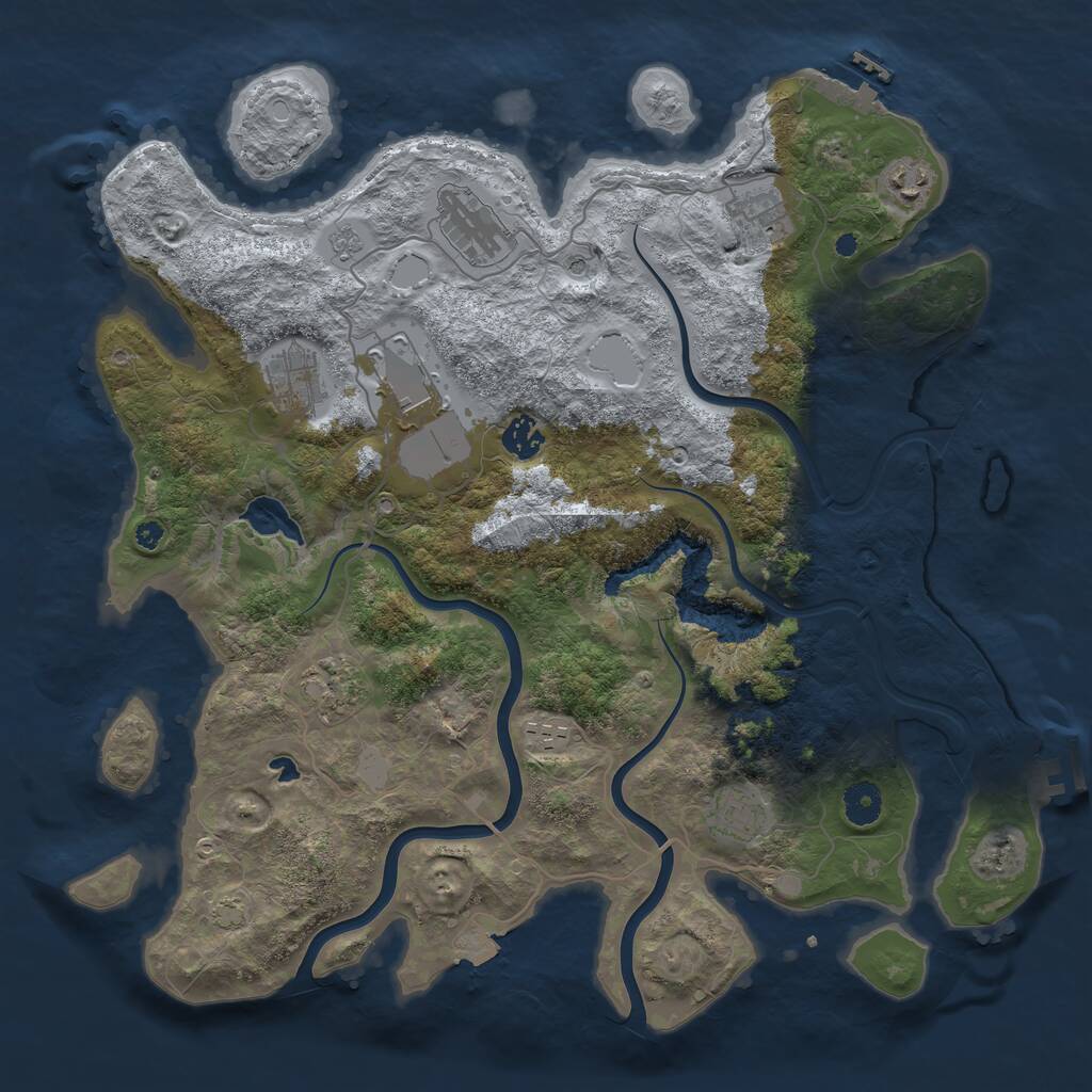 Rust Map: Procedural Map, Size: 4000, Seed: 622525988, 15 Monuments