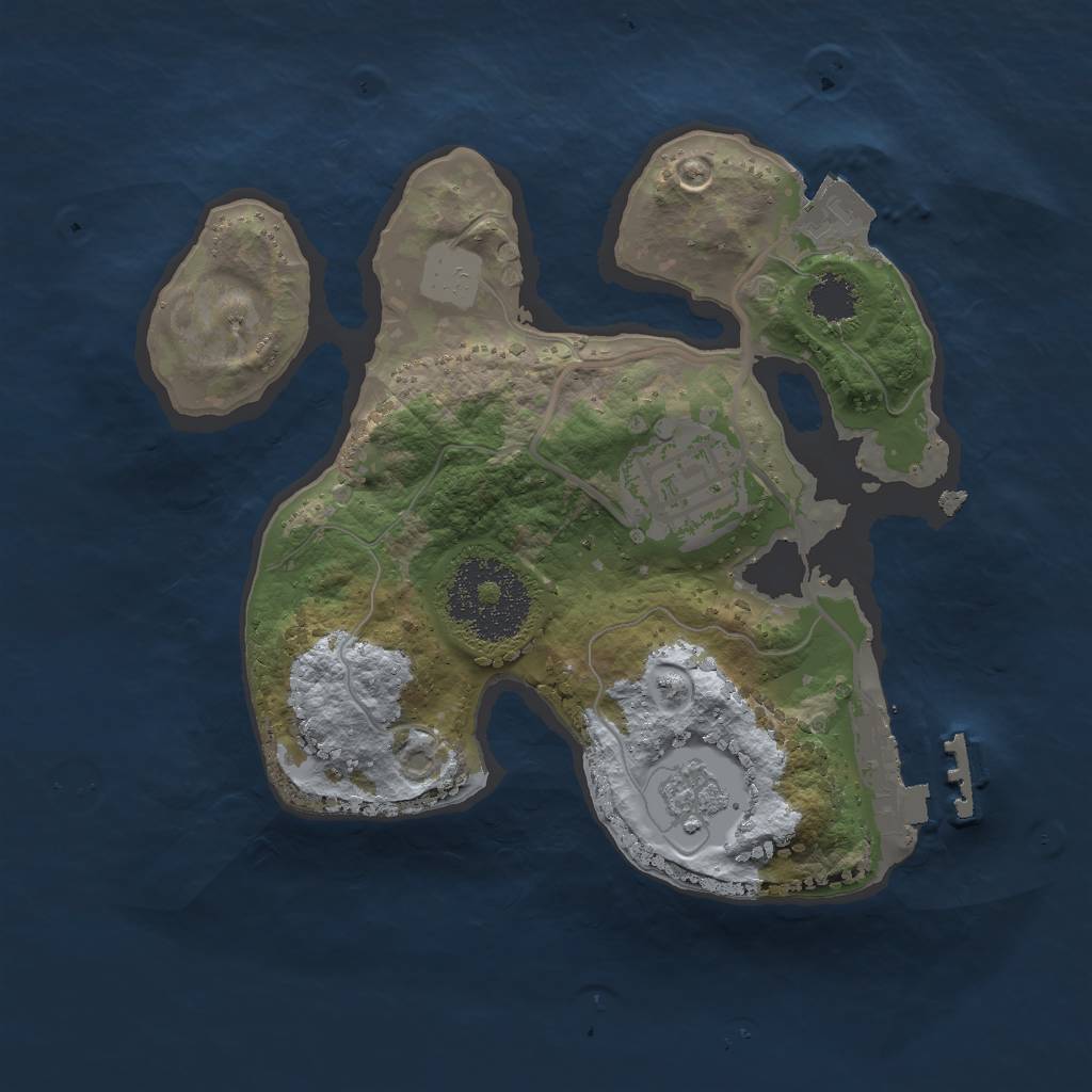 Rust Map: Procedural Map, Size: 2000, Seed: 893765, 6 Monuments