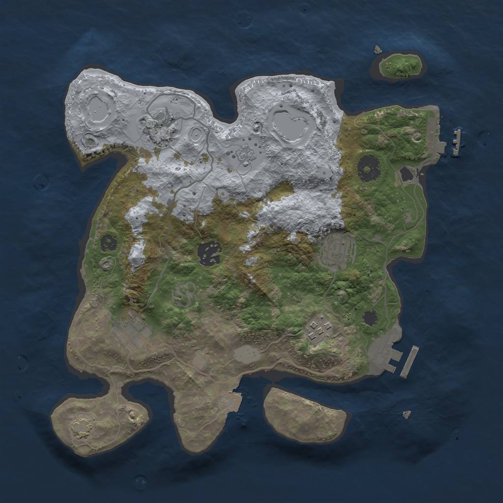 Rust Map: Procedural Map, Size: 3000, Seed: 127958, 12 Monuments