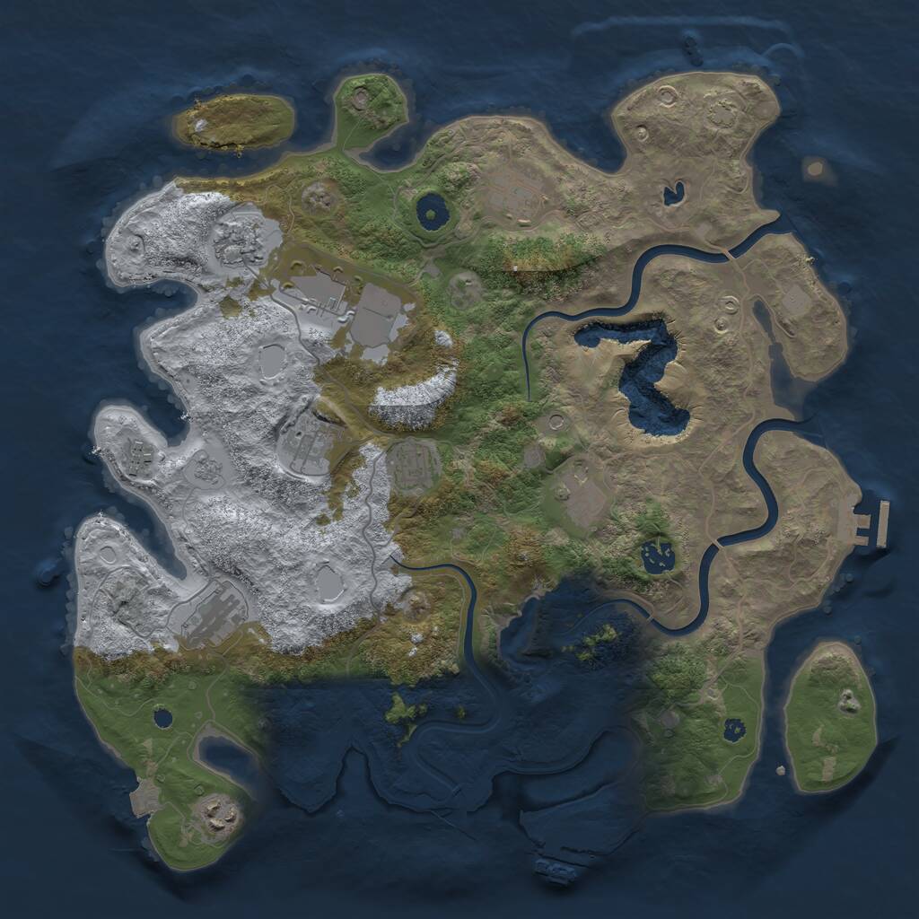 Rust Map: Procedural Map, Size: 4000, Seed: 1162398084, 16 Monuments