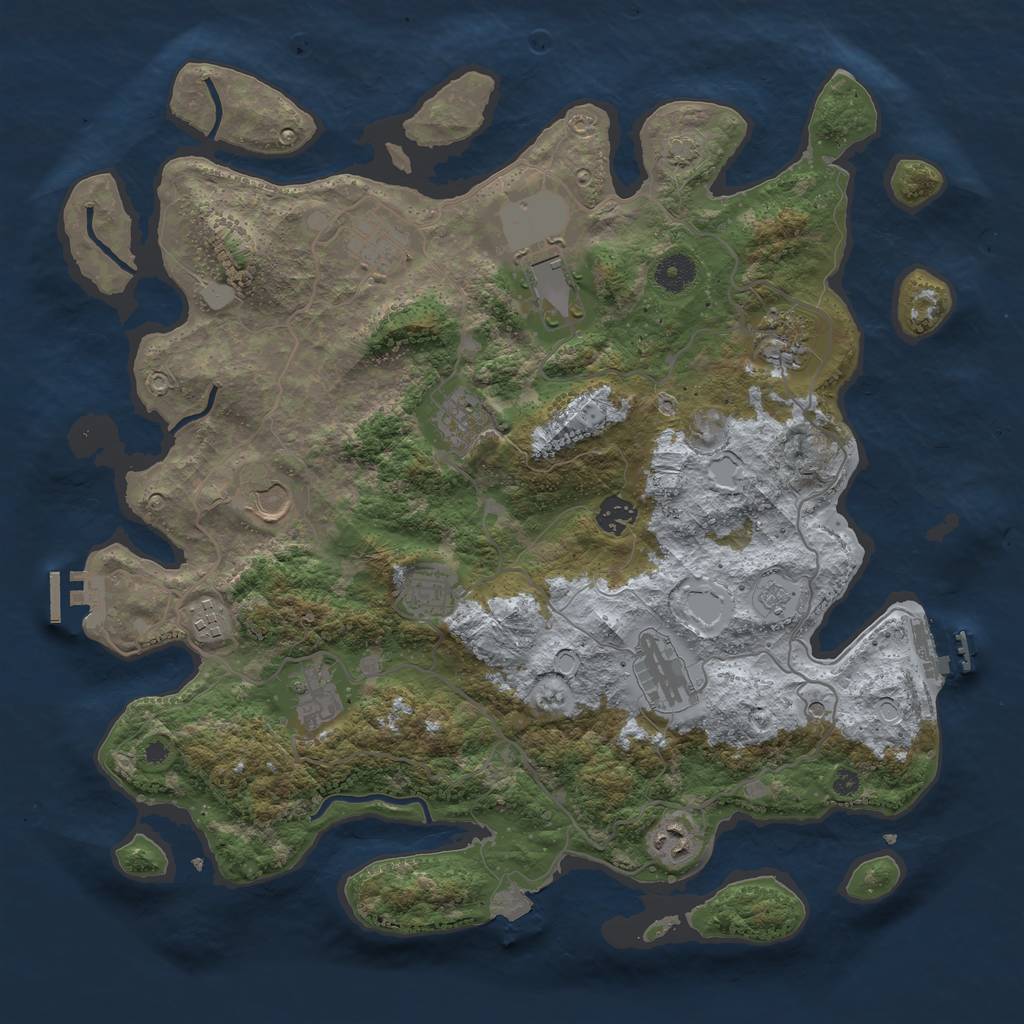 Rust Map: Procedural Map, Size: 4000, Seed: 1551766200, 19 Monuments