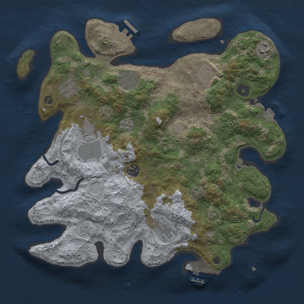 Rust Map: Procedural Map, Size: 3600, Seed: 1317329669, 16 Monuments