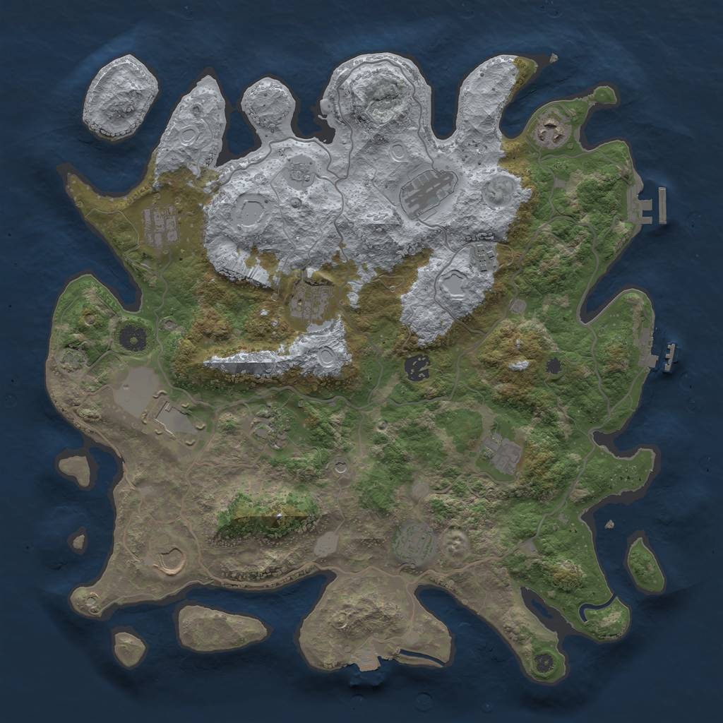 Rust Map: Procedural Map, Size: 4000, Seed: 259790718, 19 Monuments