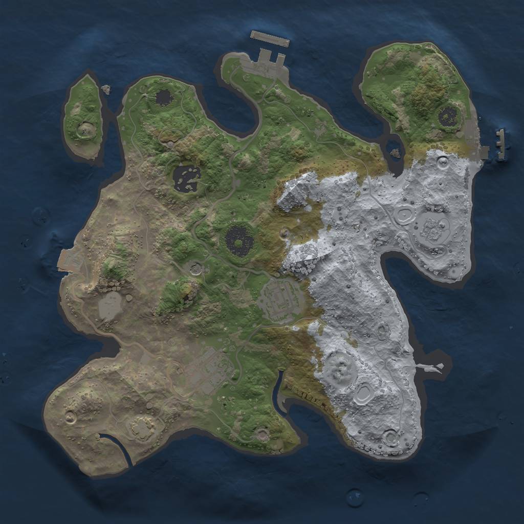 Rust Map: Procedural Map, Size: 2700, Seed: 74636747, 11 Monuments