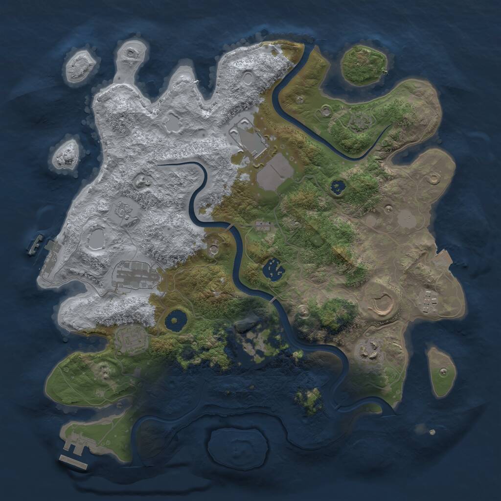 Rust Map: Procedural Map, Size: 3500, Seed: 1994060071, 14 Monuments