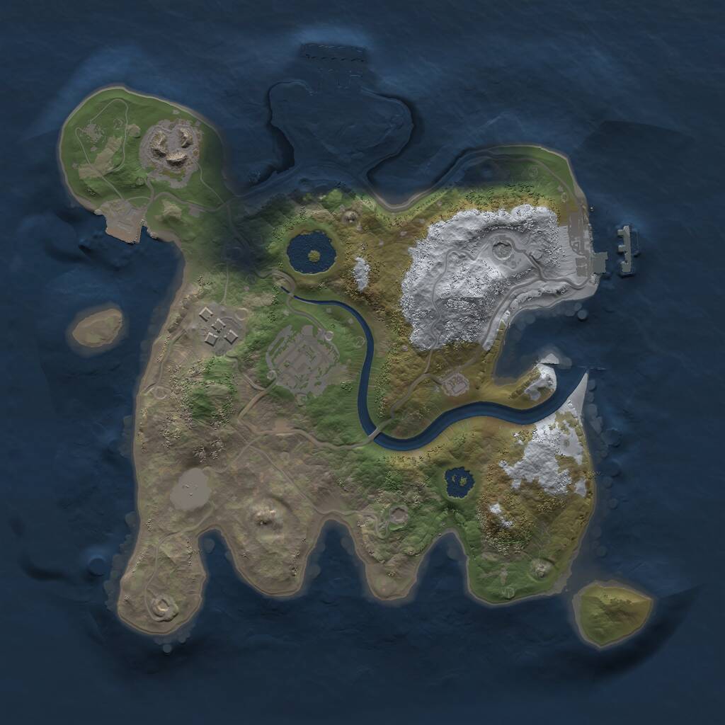 Rust Map: Procedural Map, Size: 2400, Seed: 602069726, 7 Monuments