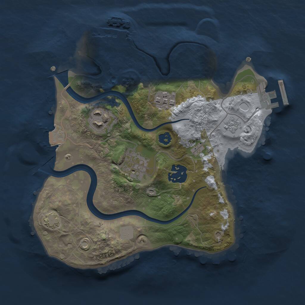Rust Map: Procedural Map, Size: 2400, Seed: 549161182, 9 Monuments