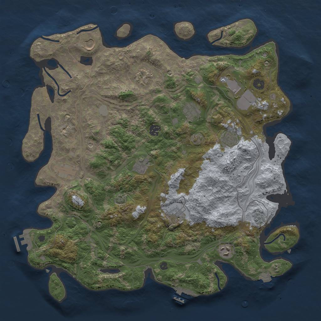 Rust Map: Procedural Map, Size: 4250, Seed: 1920254470, 19 Monuments