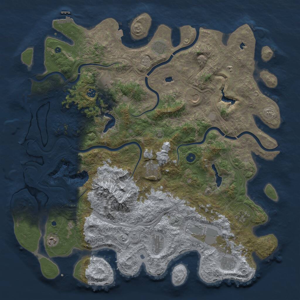 Rust Map: Procedural Map, Size: 5000, Seed: 31256432, 17 Monuments