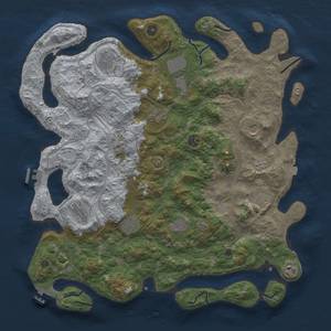 Thumbnail Rust Map: Procedural Map, Size: 4500, Seed: 143942423, 19 Monuments