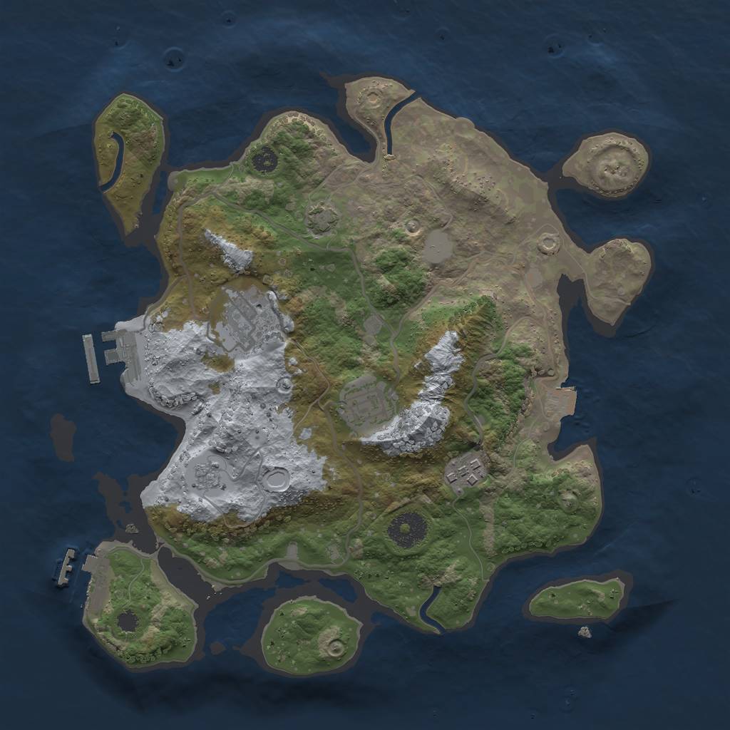 Rust Map: Procedural Map, Size: 3000, Seed: 1605374353, 10 Monuments