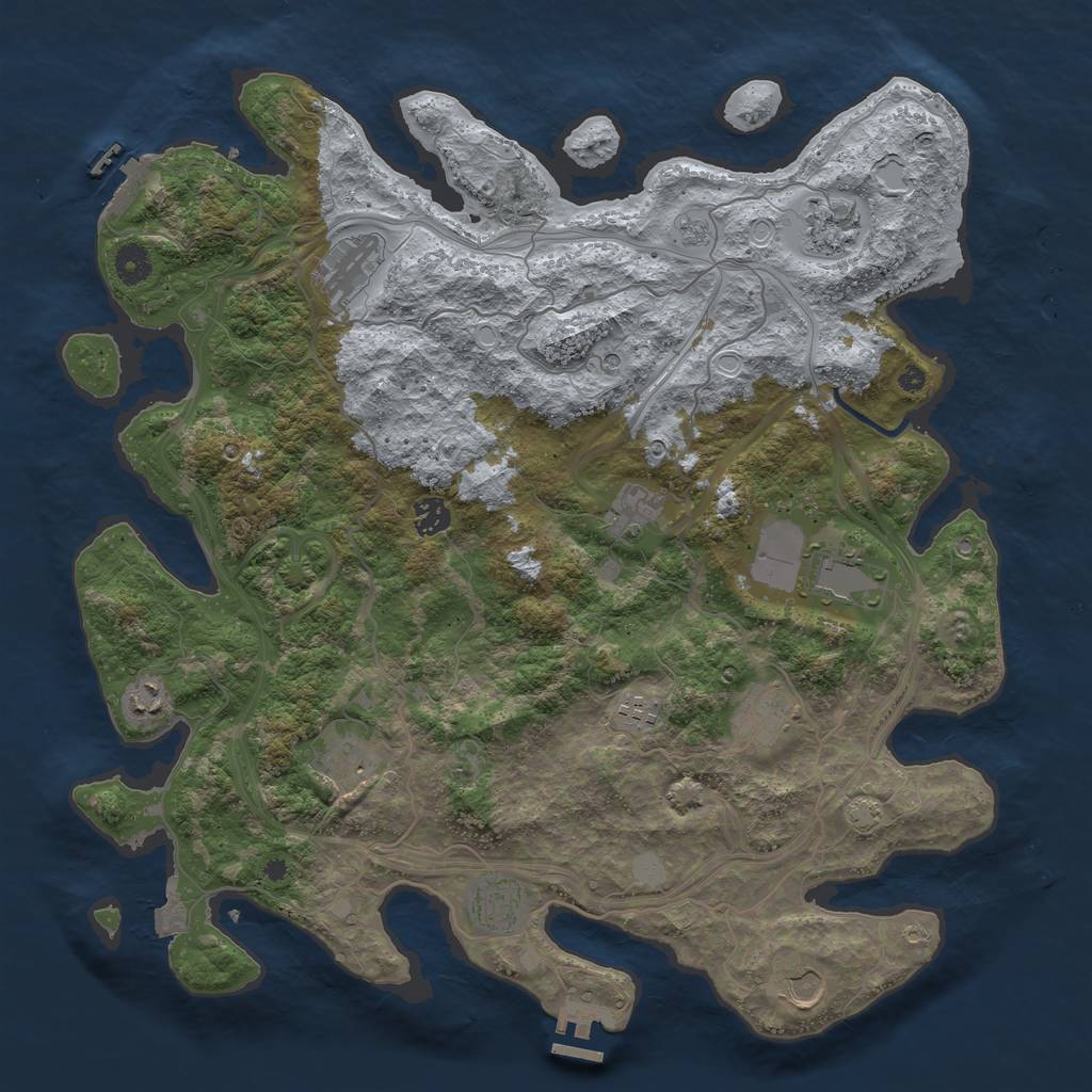 Rust Map: Procedural Map, Size: 4250, Seed: 22281, 19 Monuments