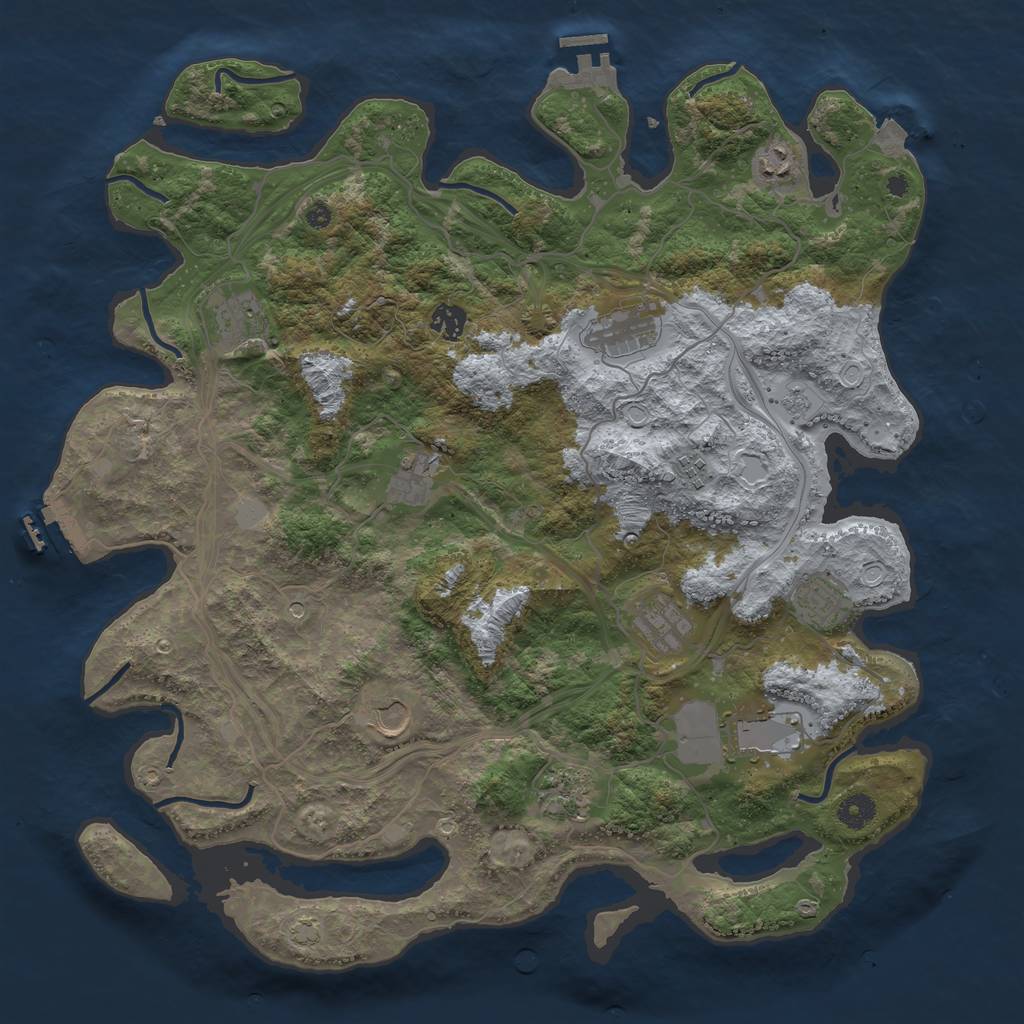 Rust Map: Procedural Map, Size: 4250, Seed: 673787667, 19 Monuments