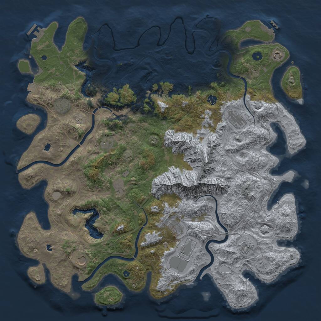 Rust Map: Procedural Map, Size: 5000, Seed: 8745194, 17 Monuments